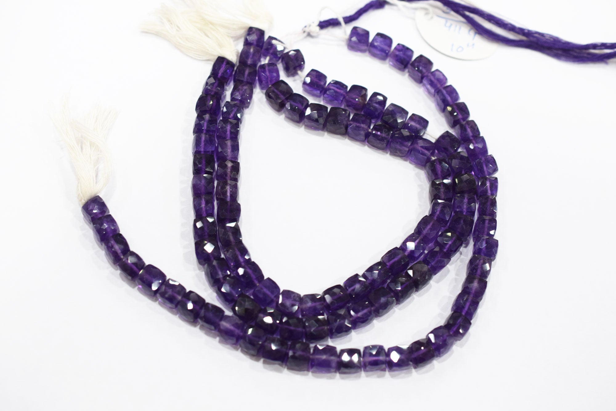 Natural Amethyst Faceted 3D Box Shape Beads , Sold By Strand , 7.00 - 7.50 mm , 10 Inches , BL- 6702