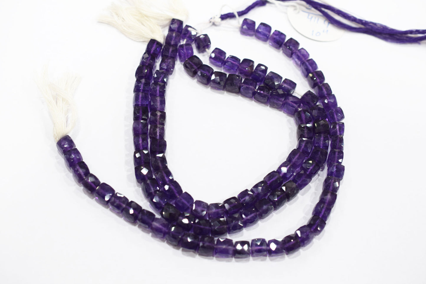 Natural Amethyst Faceted 3D Box Shape Beads , Sold By Strand , 7.00 - 7.50 mm , 10 Inches , BL- 6702