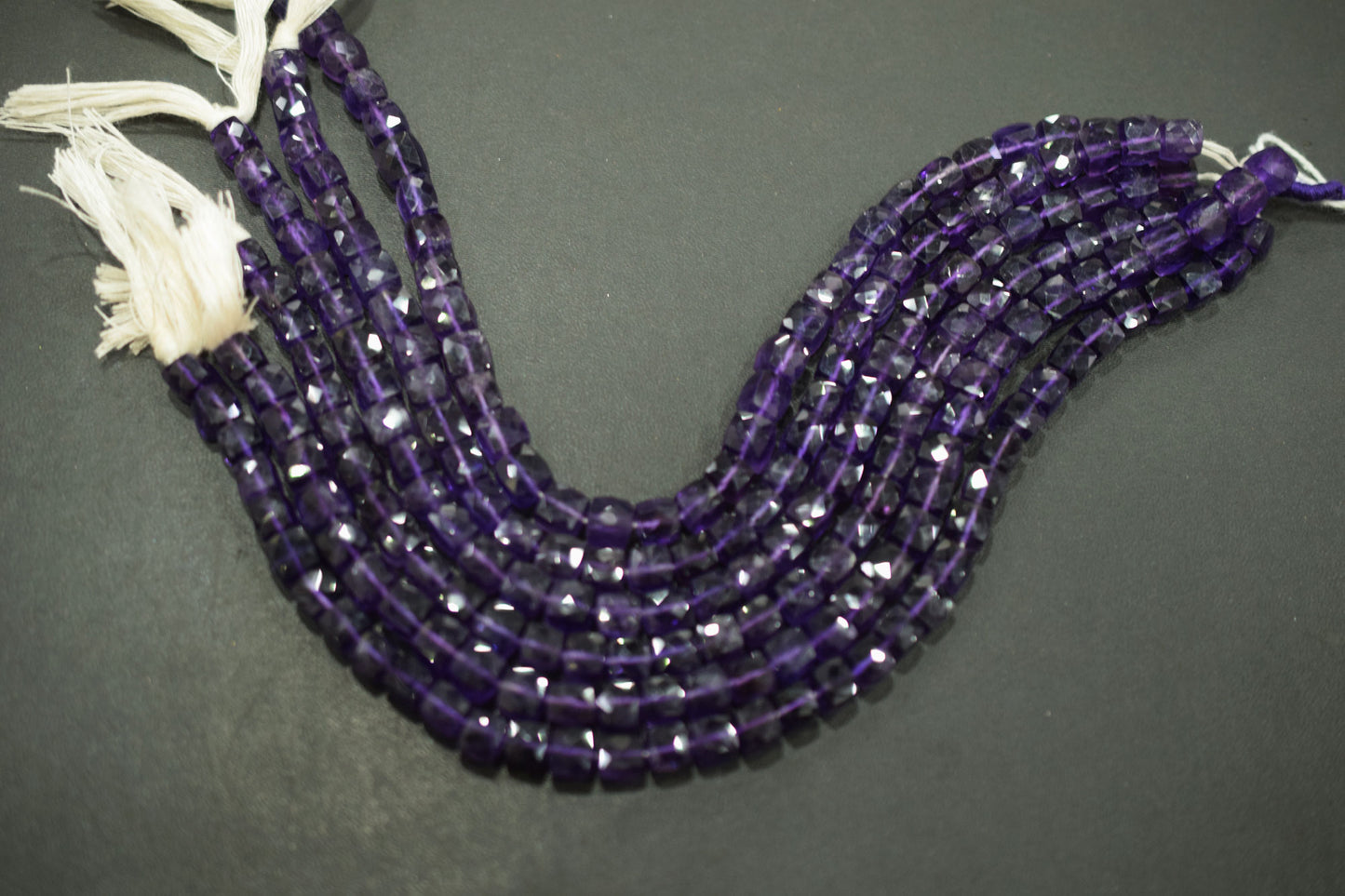 Natural Amethyst Faceted 3D Box Shape Beads , Sold By Strand , 7.50 mm , 10 Inches , BL- 6703