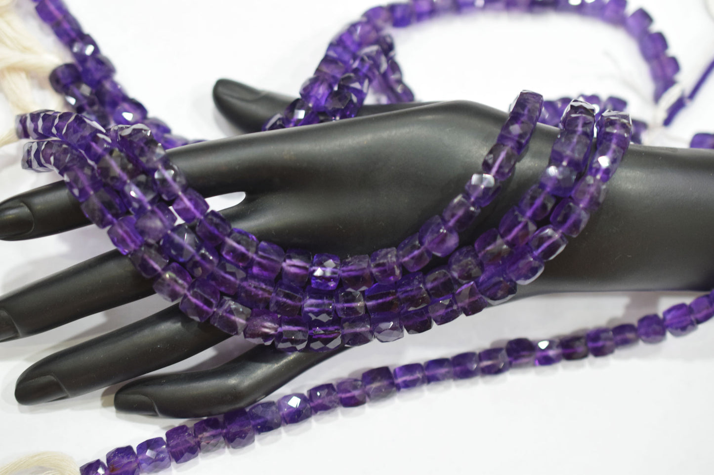 Natural Amethyst Faceted 3D Box Shape Beads , Sold By Strand , 7.50 mm , 10 Inches , BL- 6703