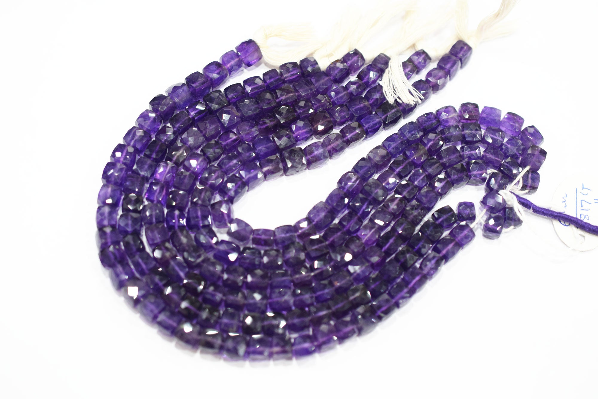 Natural Amethyst Faceted 3D Box Shape Beads , Sold By Strand , 7.50 mm , 10 Inches , BL- 6703