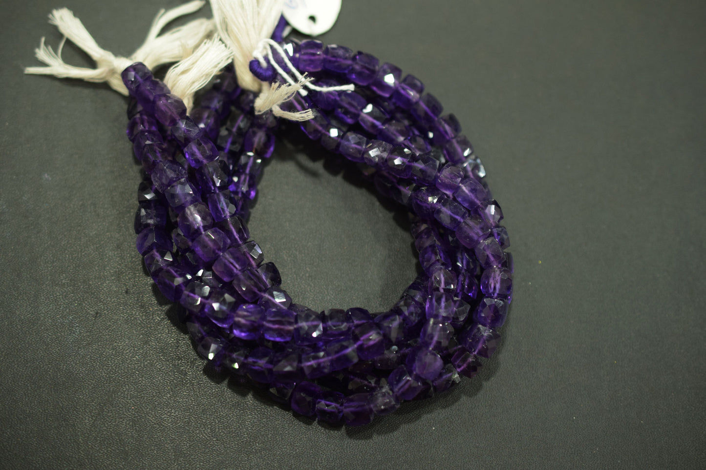 Natural Amethyst Faceted 3D Box Shape Beads , Sold By Strand , 7.50 mm , 10 Inches , BL- 6703