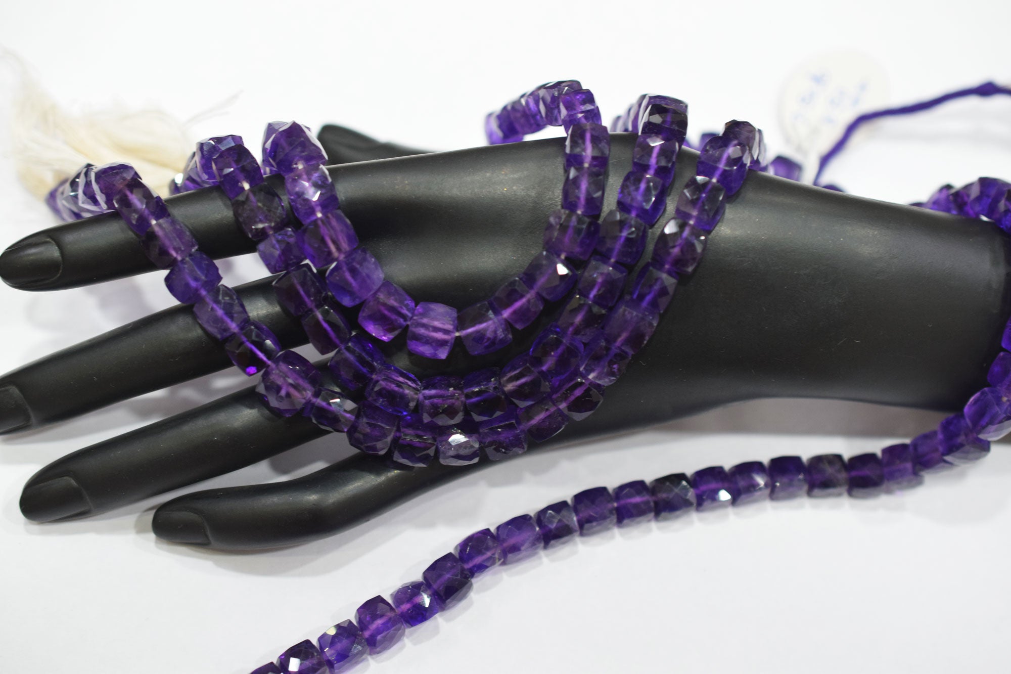 Natural Amethyst Faceted 3D Box Shape Beads , Sold By Strand , 7.50 - 8.50 mm , 10 Inches , BL- 6704