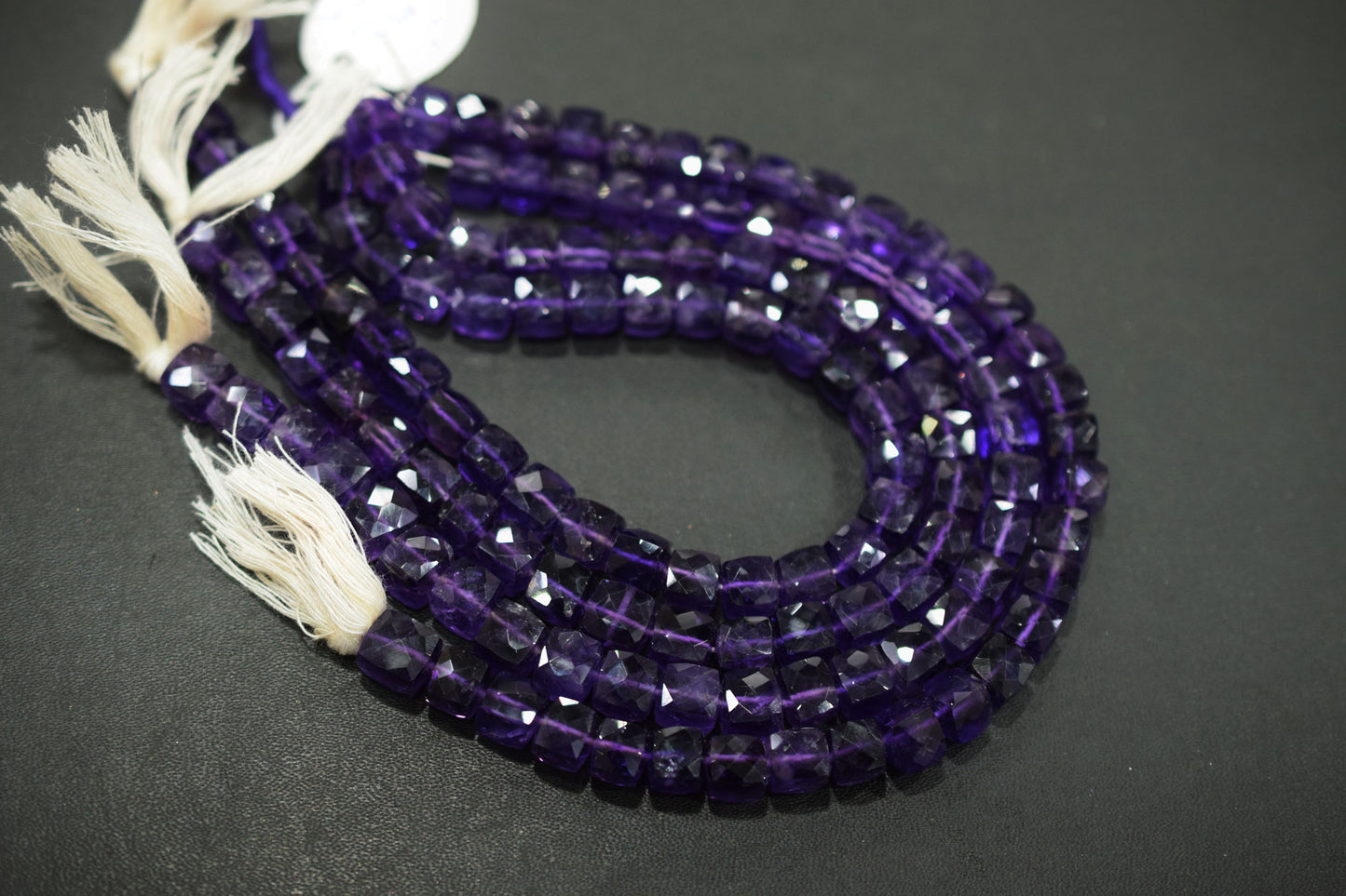 Natural Amethyst Faceted 3D Box Shape Beads , Sold By Strand , 7.50 - 8.50 mm , 10 Inches , BL- 6704