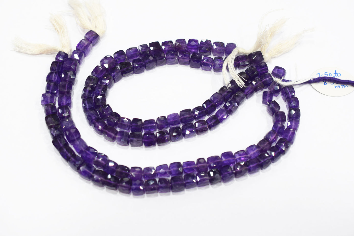 Natural Amethyst Faceted 3D Box Shape Beads , Sold By Strand , 7.50 - 8.50 mm , 10 Inches , BL- 6704