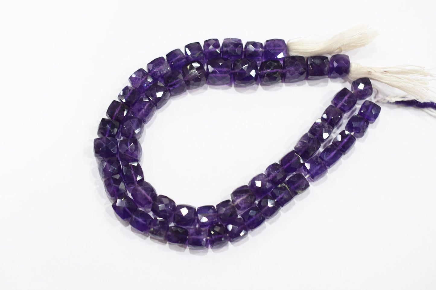 Natural Amethyst Faceted 3D Box Shape Beads , Sold By Strand , 9 - 11 mm , 10 Inches , BL- 6705