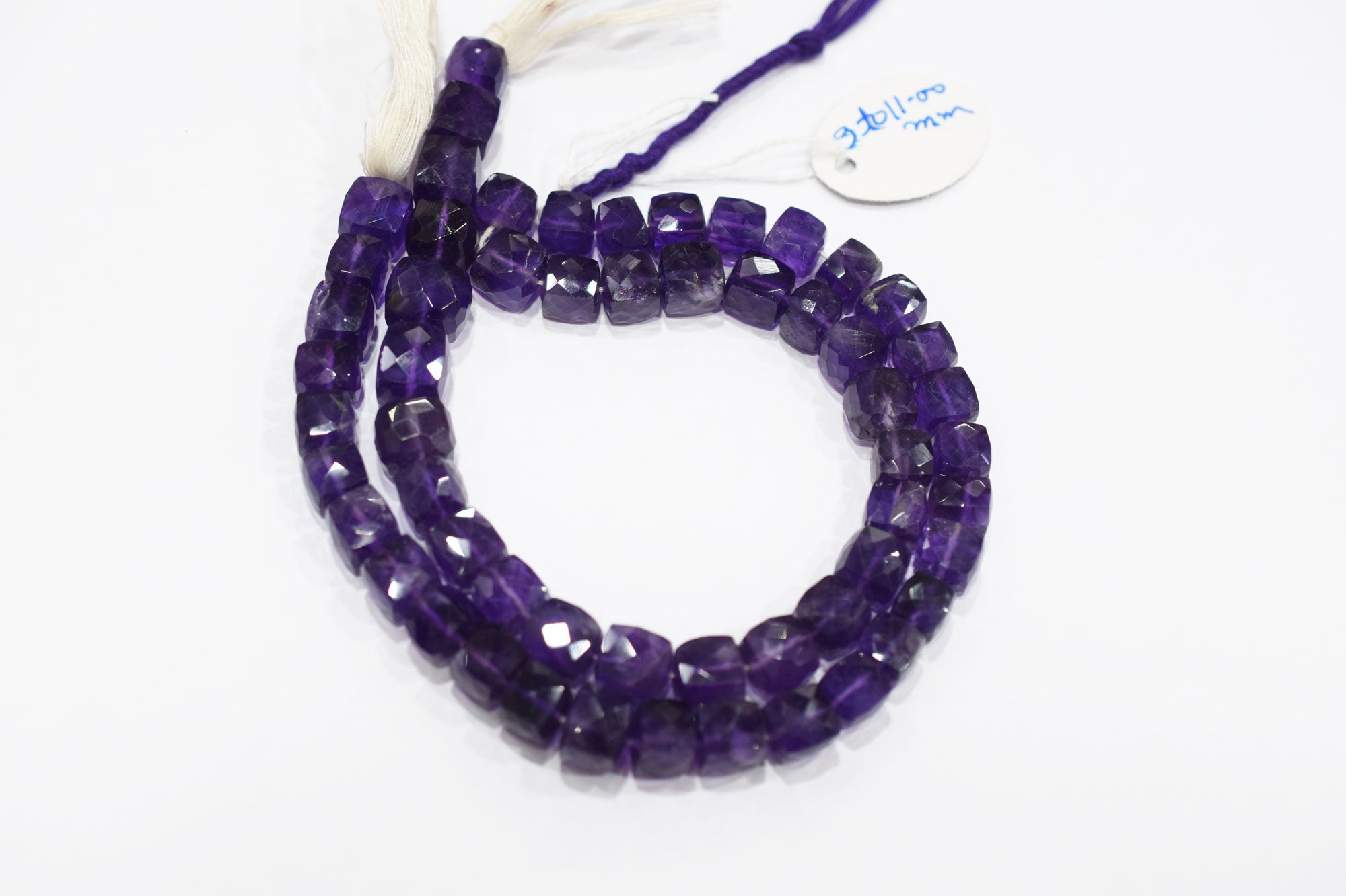 Natural Amethyst Faceted 3D Box Shape Beads , Sold By Strand , 9 - 11 mm , 10 Inches , BL- 6705