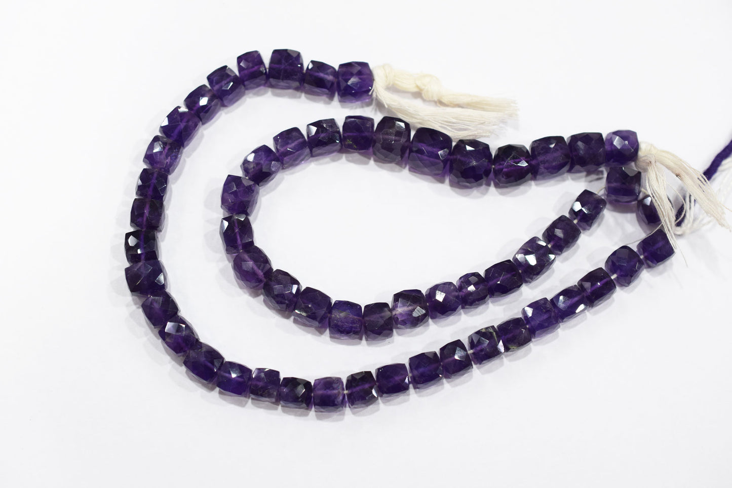 Natural Amethyst Faceted 3D Box Shape Beads , Sold By Strand , 9 - 11 mm , 10 Inches , BL- 6705