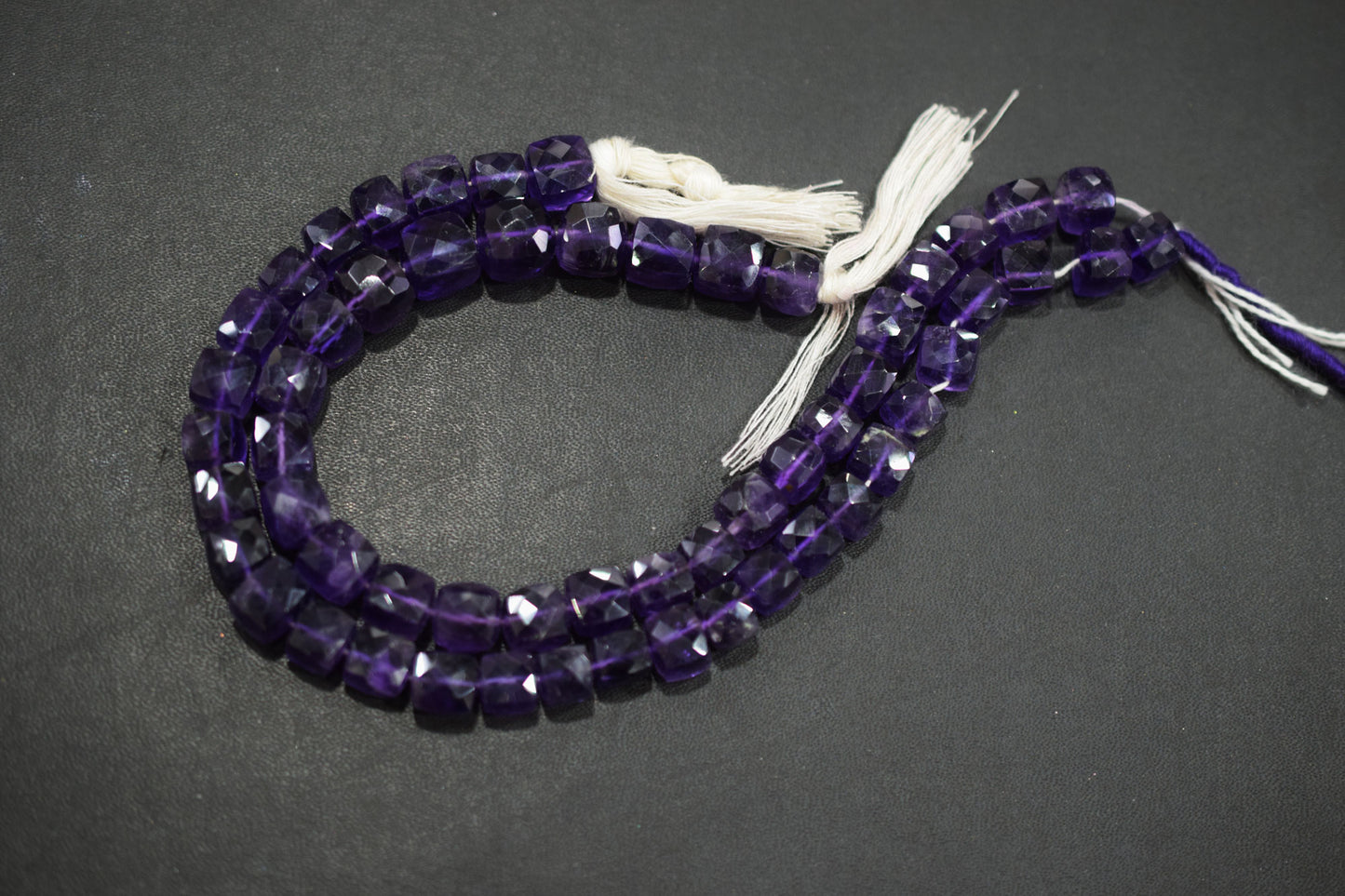 Natural Amethyst Faceted 3D Box Shape Beads , Sold By Strand , 9 - 11 mm , 10 Inches , BL- 6705