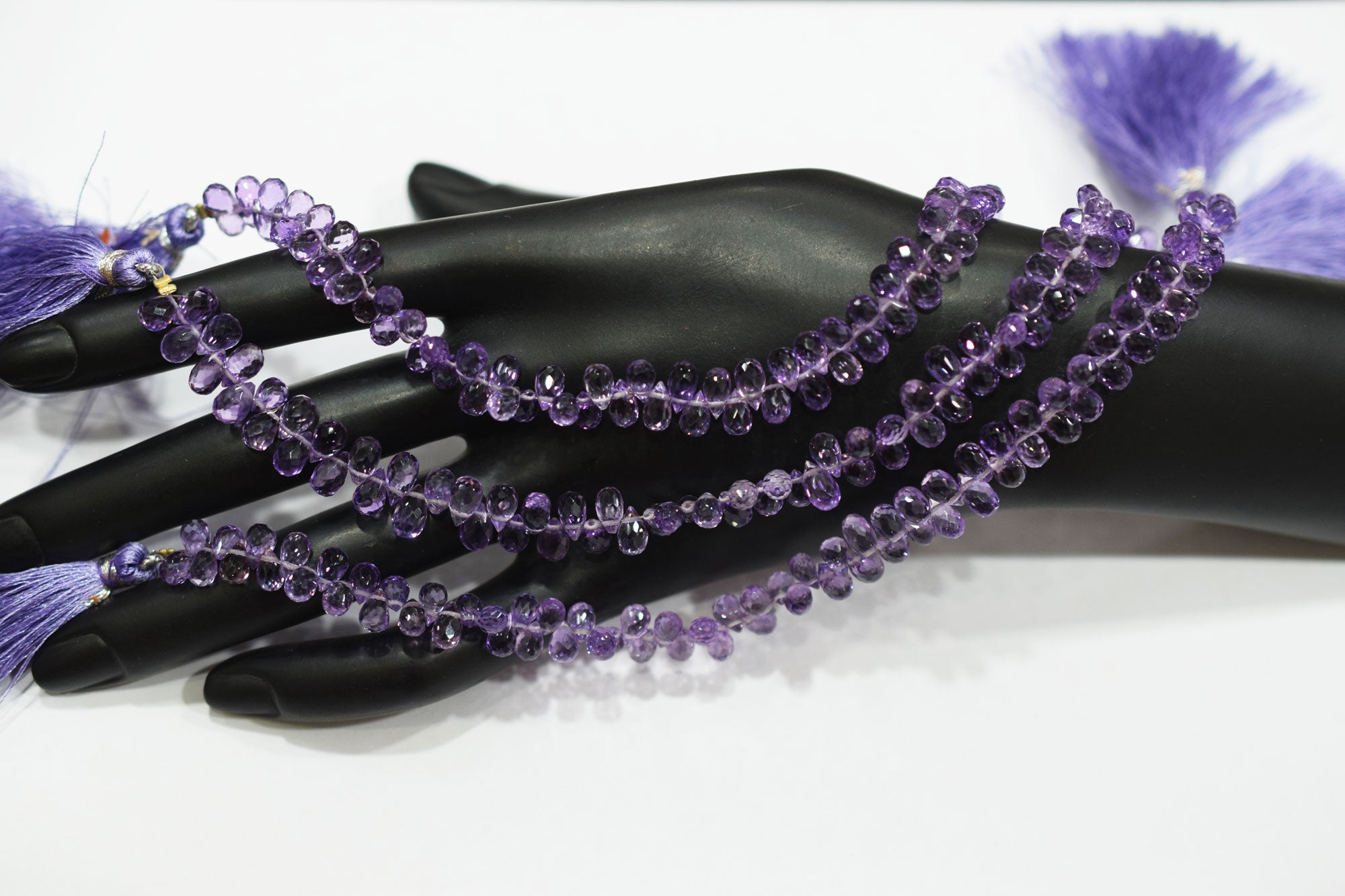 Natural Pink Amethyst Faceted Tear Drops Shape Briolettes , Sold By Strand , 4.25 - 6 mm , 8 Inches , BL- 6713C