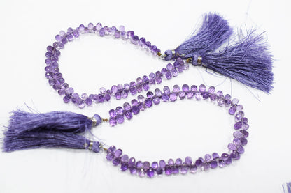 Natural Pink Amethyst Faceted Tear Drops Shape Briolettes , Sold By Strand , 4.25 - 6 mm , 8 Inches , BL- 6713C