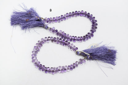 Natural Pink Amethyst Faceted Tear Drops Shape Briolettes , Sold By Strand , 4.25x6 - 4.25x6 mm , 8" , BL- 6714