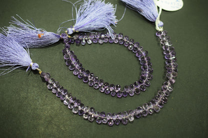 Natural Pink Amethyst Faceted Tear Drops Shape Briolettes , Sold By Strand , 4.25x6 - 4.25x6 mm , 8" , BL- 6714