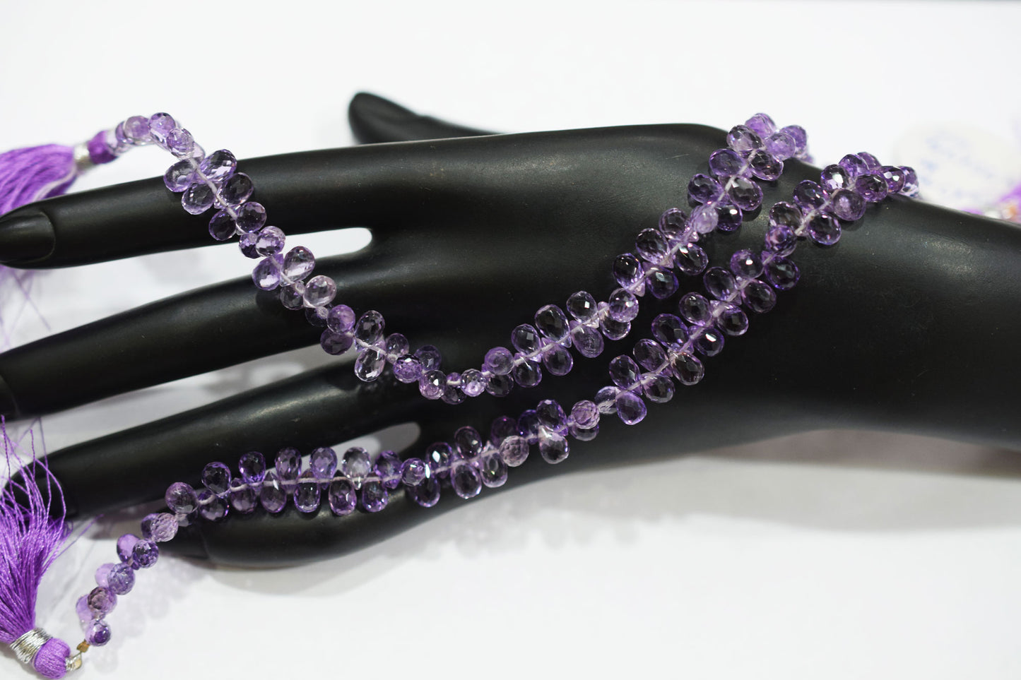 Natural Pink Amethyst Faceted Tear Drops Shape Briolettes , Sold By Strand , 4.50x7 - 4.75x7.50 mm , 8" , BL- 6715