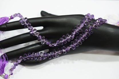 Natural Pink Amethyst Faceted Tear Drops Shape Briolettes , Sold By Strand , 4.50x7 - 4.75x7.50 mm , 8" , BL- 6715