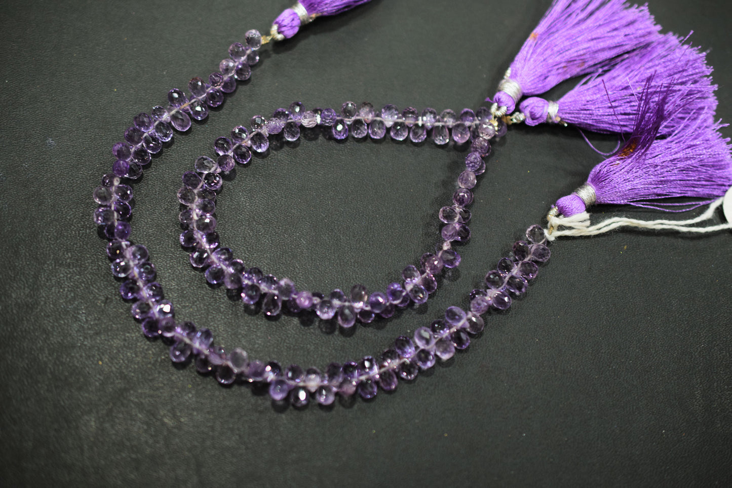 Natural Pink Amethyst Faceted Tear Drops Shape Briolettes , Sold By Strand , 4.50x7 - 4.75x7.50 mm , 8" , BL- 6715