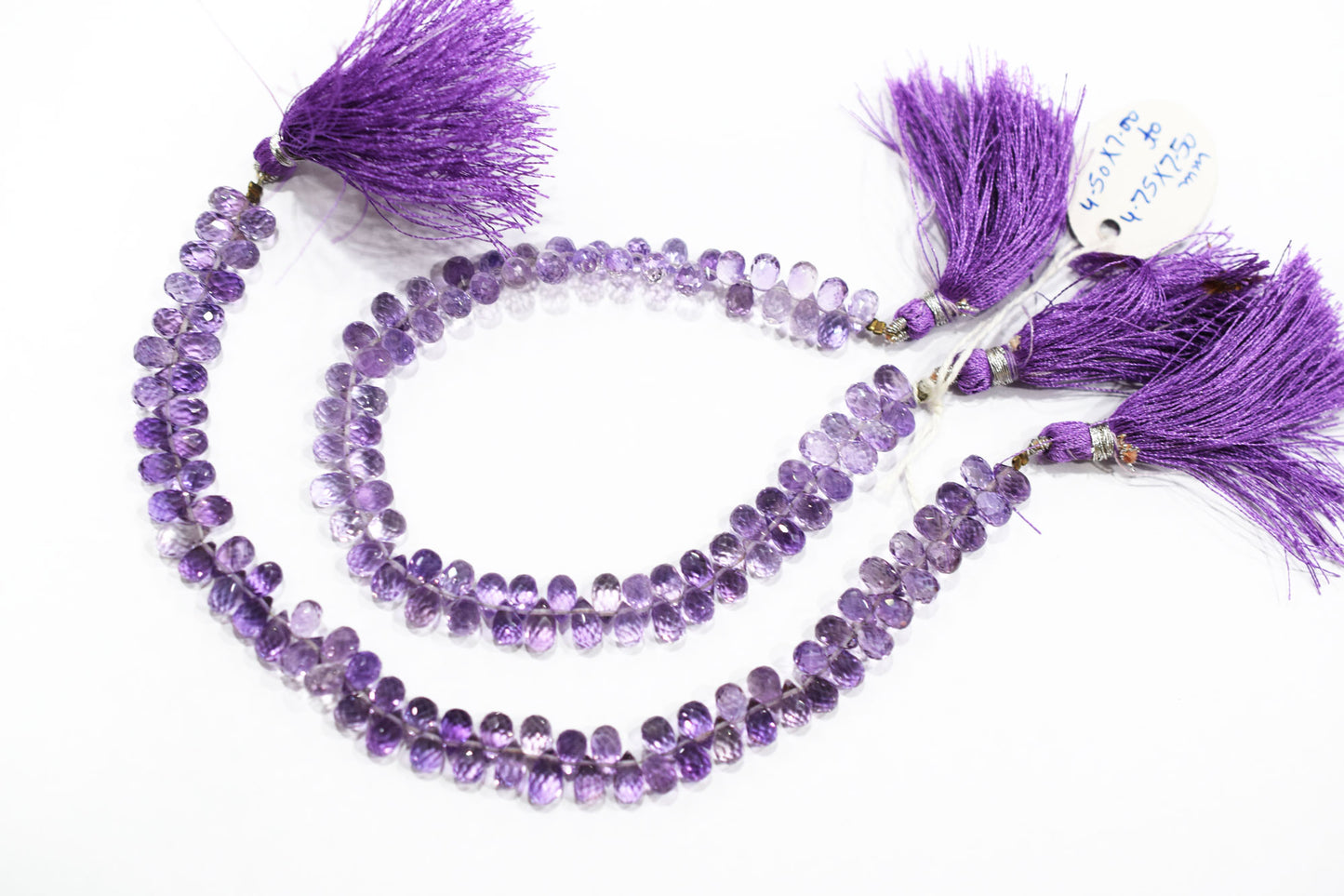 Natural Pink Amethyst Faceted Tear Drops Shape Briolettes , Sold By Strand , 4.50x7 - 4.75x7.50 mm , 8" , BL- 6715