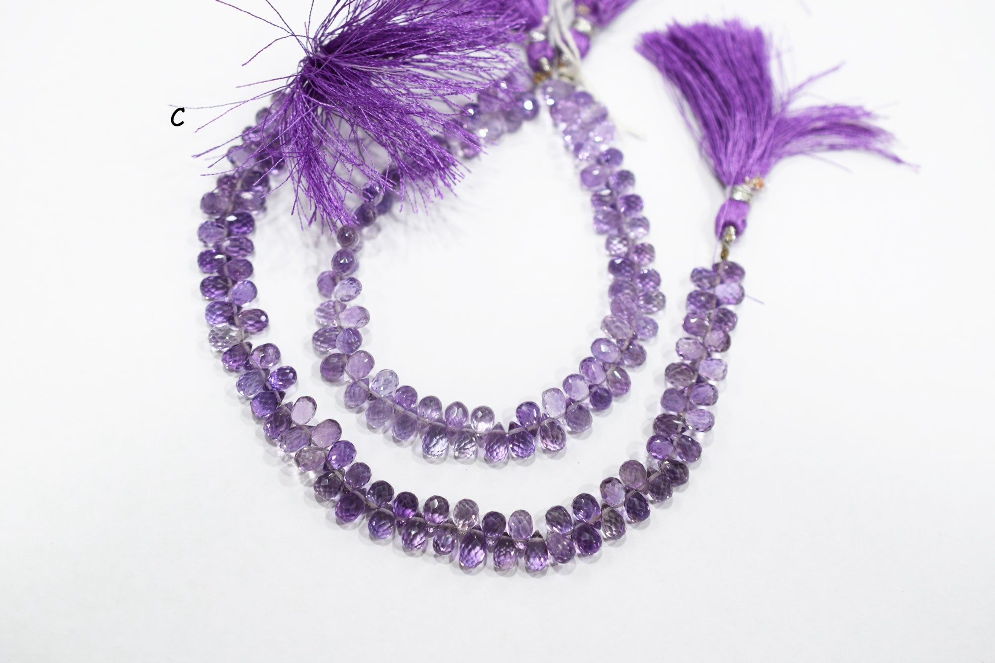 Natural Pink Amethyst Faceted Tear Drops Shape Briolettes , Sold By Strand , 4.50x7 - 4.75x7.50 mm , 8" , BL- 6715