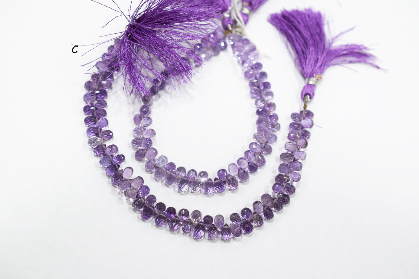 Natural Pink Amethyst Faceted Tear Drops Shape Briolettes , Sold By Strand , 4.50x7 - 4.75x7.50 mm , 8" , BL- 6715
