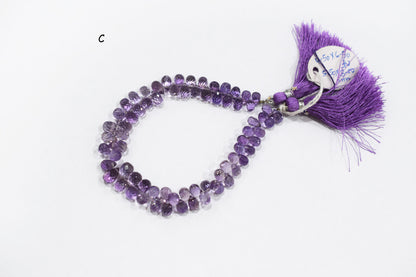 Natural Pink Amethyst Faceted Tear Drops Shape Briolettes , Sold By Strand , 4.5x6.50 - 4.50x7.50 mm , 8", BL- 6717