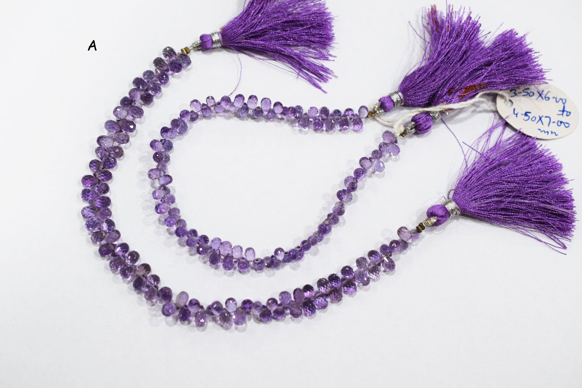 Natural Pink Amethyst Faceted Tear Drops Shape Briolettes , Sold By Strand , 4.5x6.5 - 4.5x7.5 mm , 8", BL- 6718