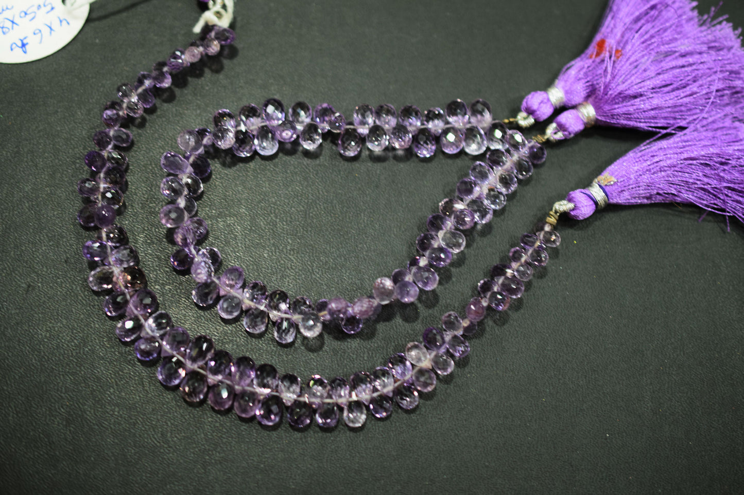 Natural Pink Amethyst Faceted Tear Drops Shape Briolettes , Sold By Strand , 4.5x6.5 - 4.5x7.5 mm , 8", BL- 6718
