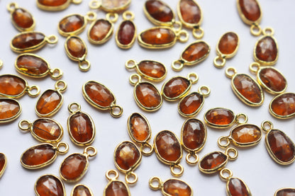 Natural Orange Kyanite Faceted Slice Shape Connector , Sold By Piece , 4x6 - 7x12 mm , RB-7275