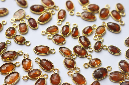 Natural Orange Kyanite Faceted Slice Shape Connector , Sold By Piece , 4x6 - 7x12 mm , RB-7275