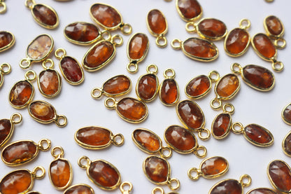 Natural Orange Kyanite Faceted Slice Shape Connector , Sold By Piece , 4x6 - 7x12 mm , RB-7275