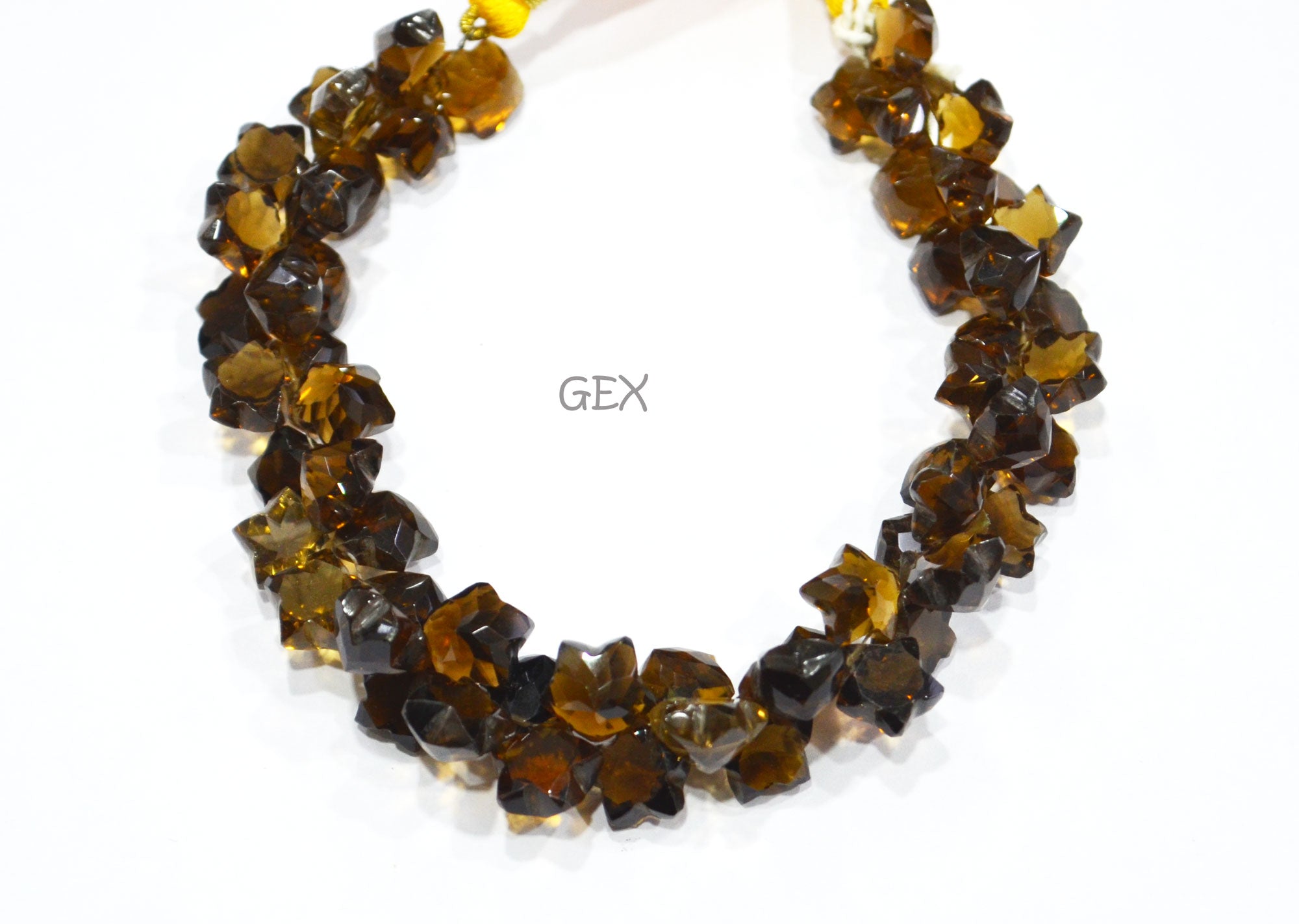 Beer Quartz Faceted Star Shape Beads , 7 - 10 mm , 8 Inches , BL-2696