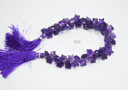 Amethyst Faceted Star Shape Beads , Sold By Strand , 8 - 10 mm , 8 Inches , BL-2698