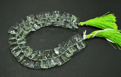 Green Amethyst Concave Cut Nail Shape Beads , 10x14 - 10x15 mm , 9 Inches , BL-2707