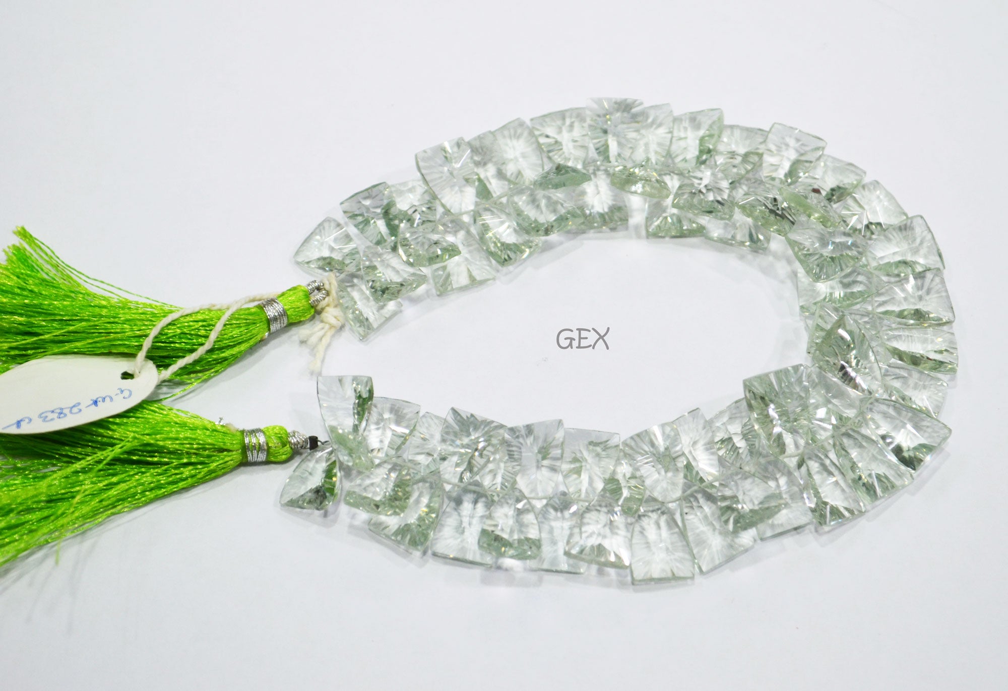 Green Amethyst Concave Cut Nail Shape Beads , 10x14 - 10x15 mm , 9 Inches , BL-2707