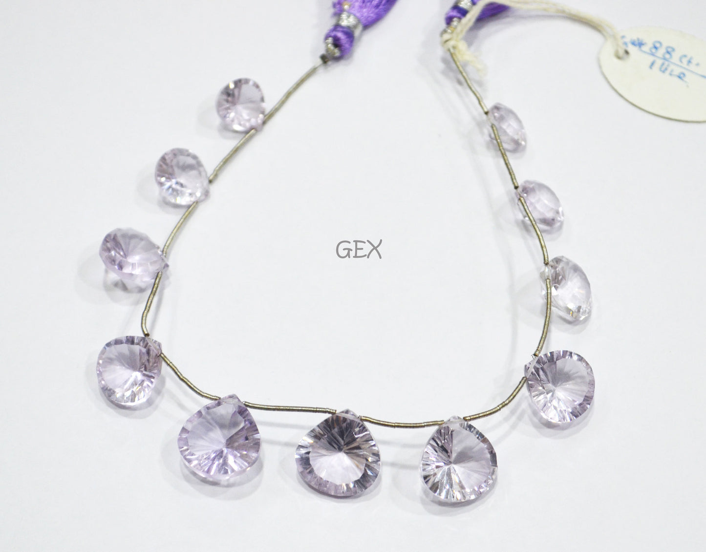 Pink Amethyst Concave Cut Heart Shape Beads , 10x10 - 15.50x15.50 mm , 8 Inches , BL-2719