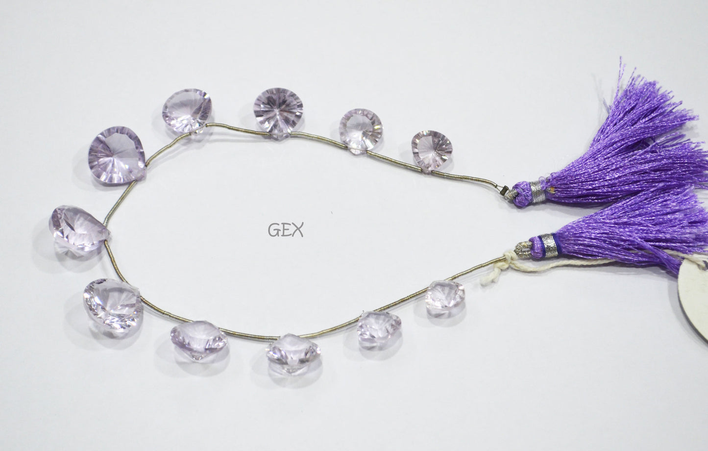 Pink Amethyst Concave Cut Heart Shape Beads , 10x10 - 15.50x15.50 mm , 8 Inches , BL-2719