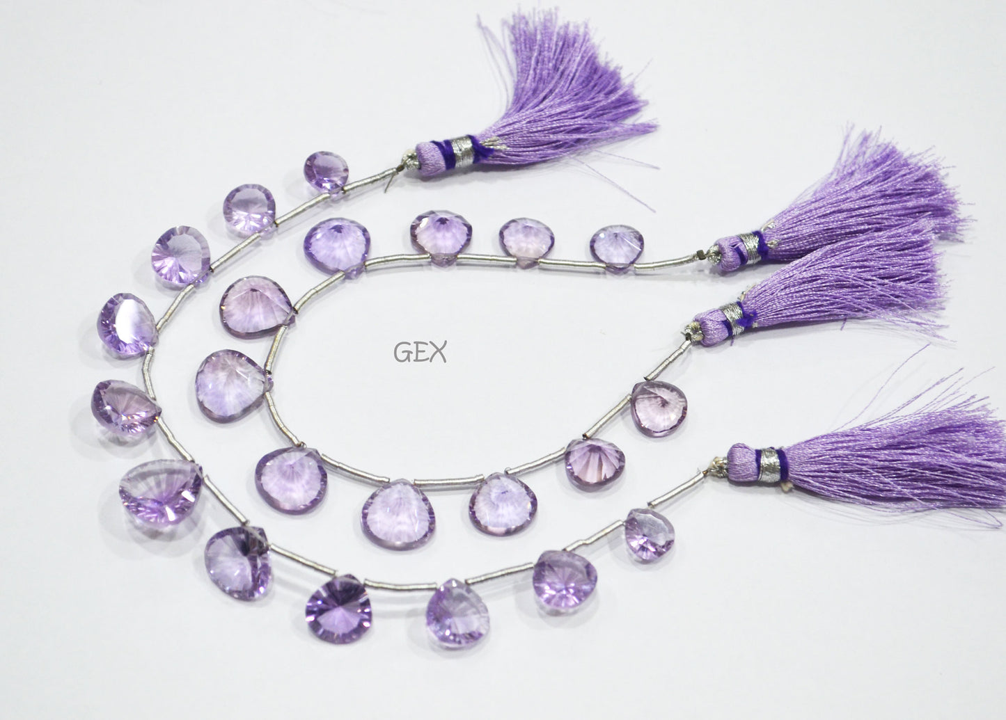 Pink Amethyst Concave Cut Heart Shape Beads , 9x9 - 14x14 mm , 7 Inches , BL-2721