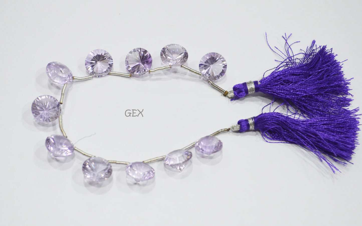 Pink Amethyst Concave Cut Coin Shape Beads , 12 - 13 mm , 6.50 Inches , BL-2722