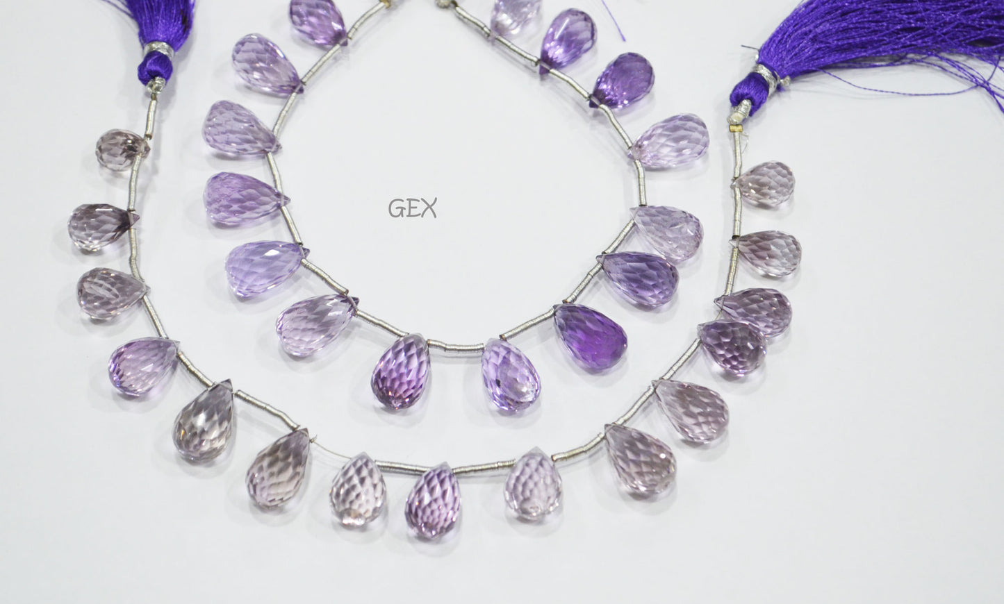 Pink Amethyst Faceted Tear Drops Shape Beads , 8x11 - 11x18 mm , 7.50 Inches , BL-2724