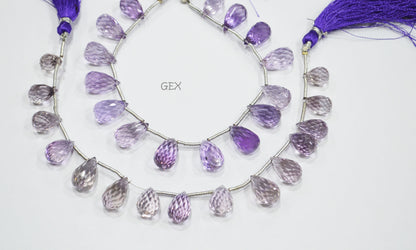 Pink Amethyst Faceted Tear Drops Shape Beads , 8x11 - 11x18 mm , 7.50 Inches , BL-2724