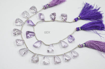 Pink Amethyst Concave Cut Nail Shape Beads , 12x16 mm , 7 Inches , BL-2727