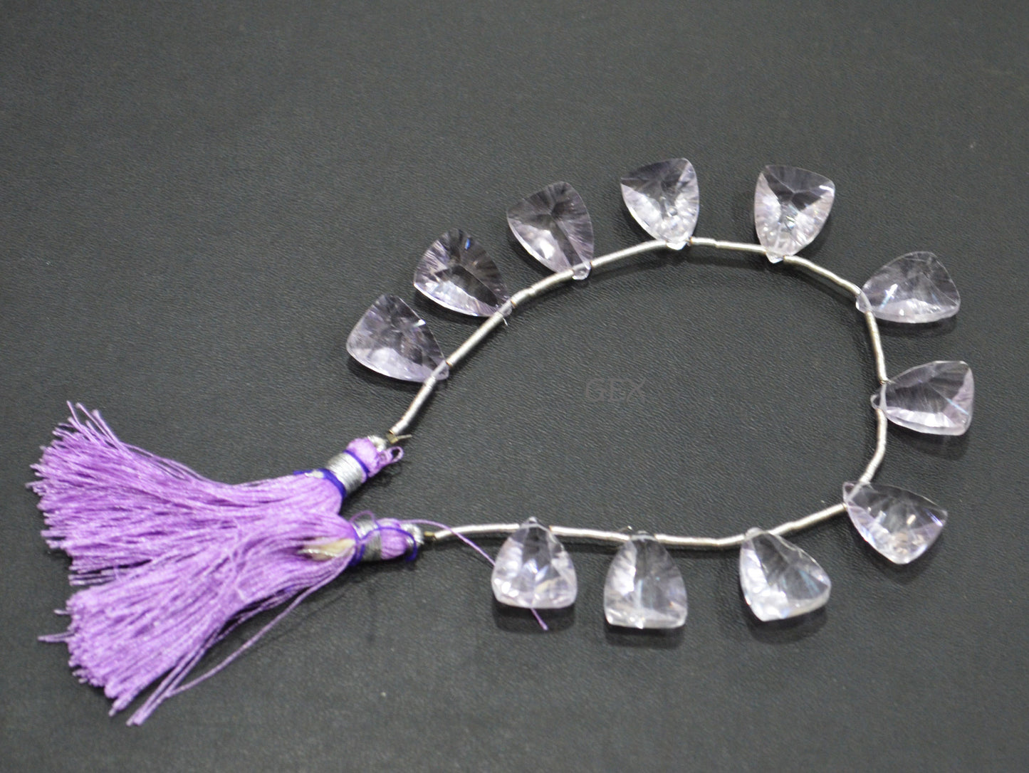 Pink Amethyst Concave Cut Nail Shape Beads , 12x16 mm , 7 Inches , BL-2727