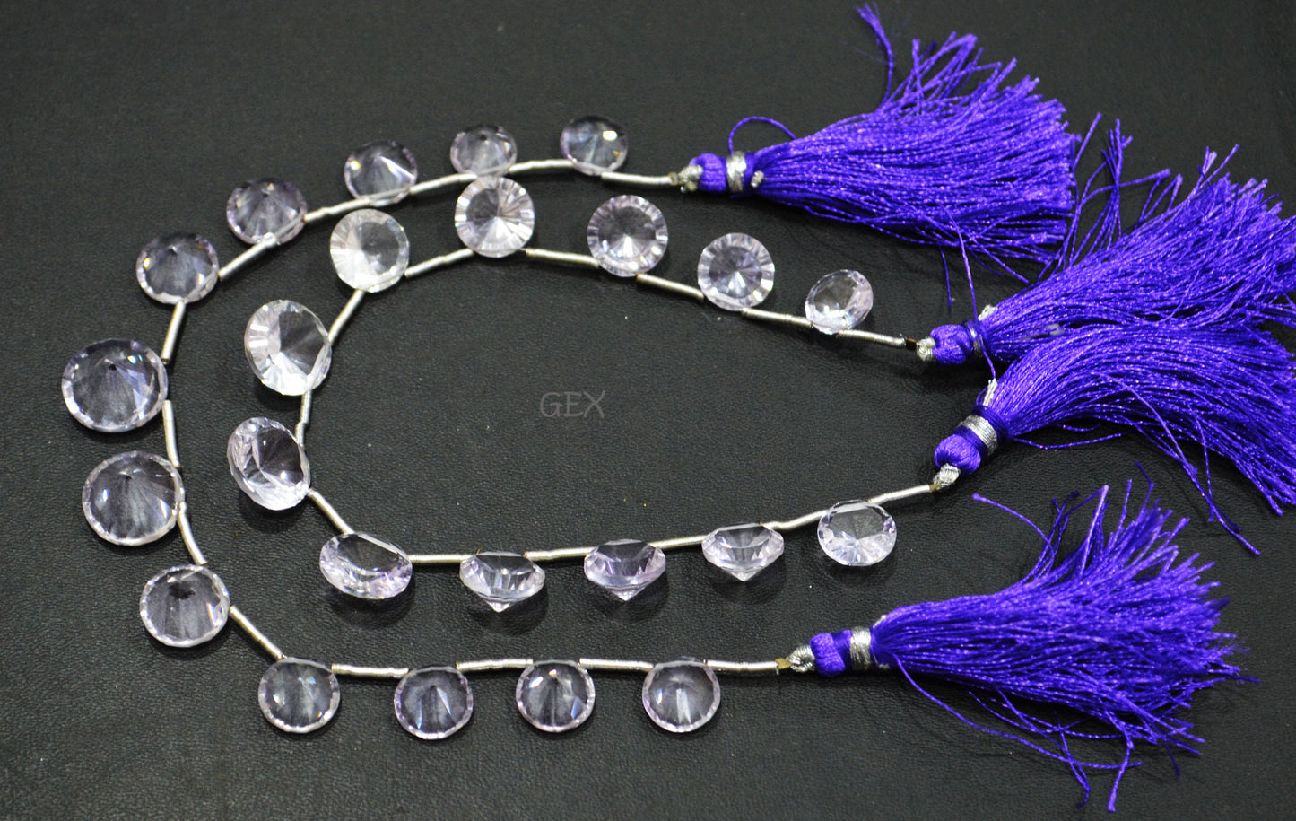 Pink Amethyst Concave Cut Coin Shape Beads , 10 - 14.50 mm , 7.50 Inches , BL-2728