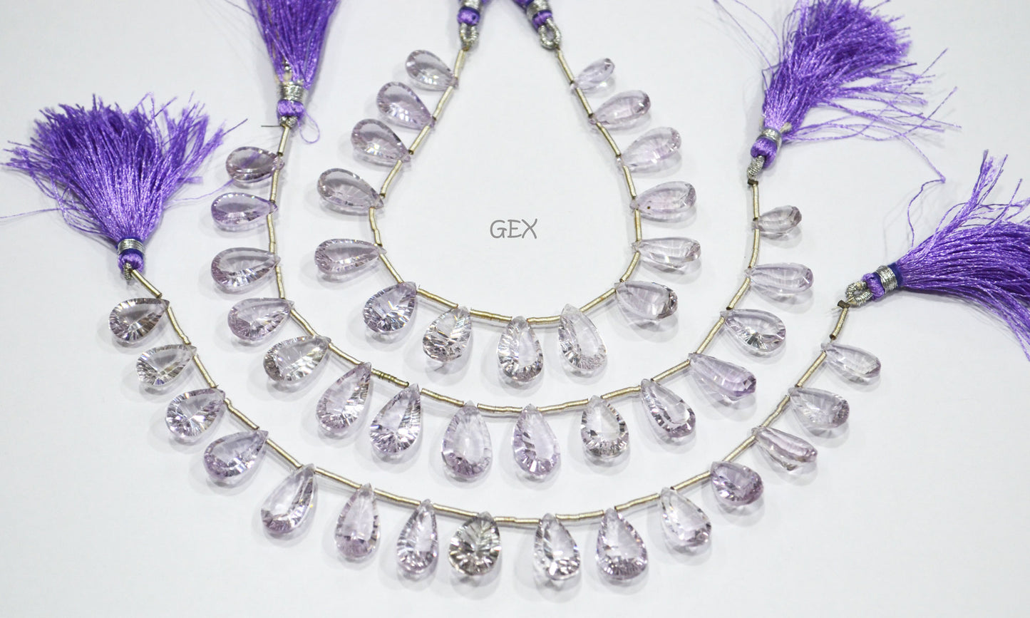 Pink Amethyst Concave Cut Pear Shape Beads , 7x10 - 10x16 mm , 7 Inches , BL-2730