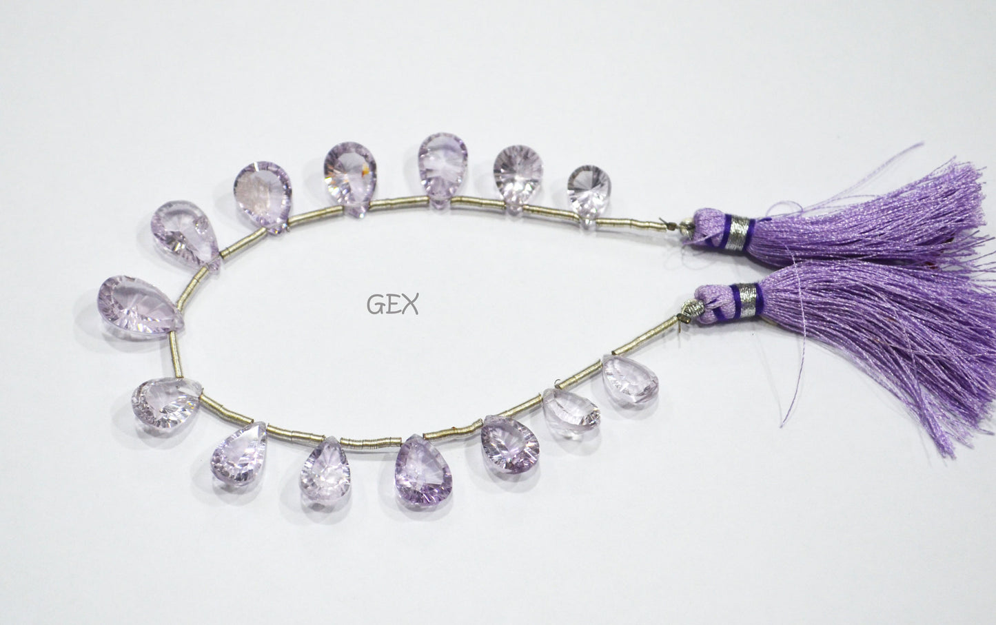 Pink Amethyst Concave Cut Pear Shape Beads , 7x10 - 10x16 mm , 7 Inches , BL-2730