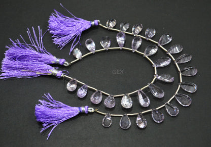 Pink Amethyst Concave Cut Pear Shape Beads , 7x10 - 10x16 mm , 7 Inches , BL-2730