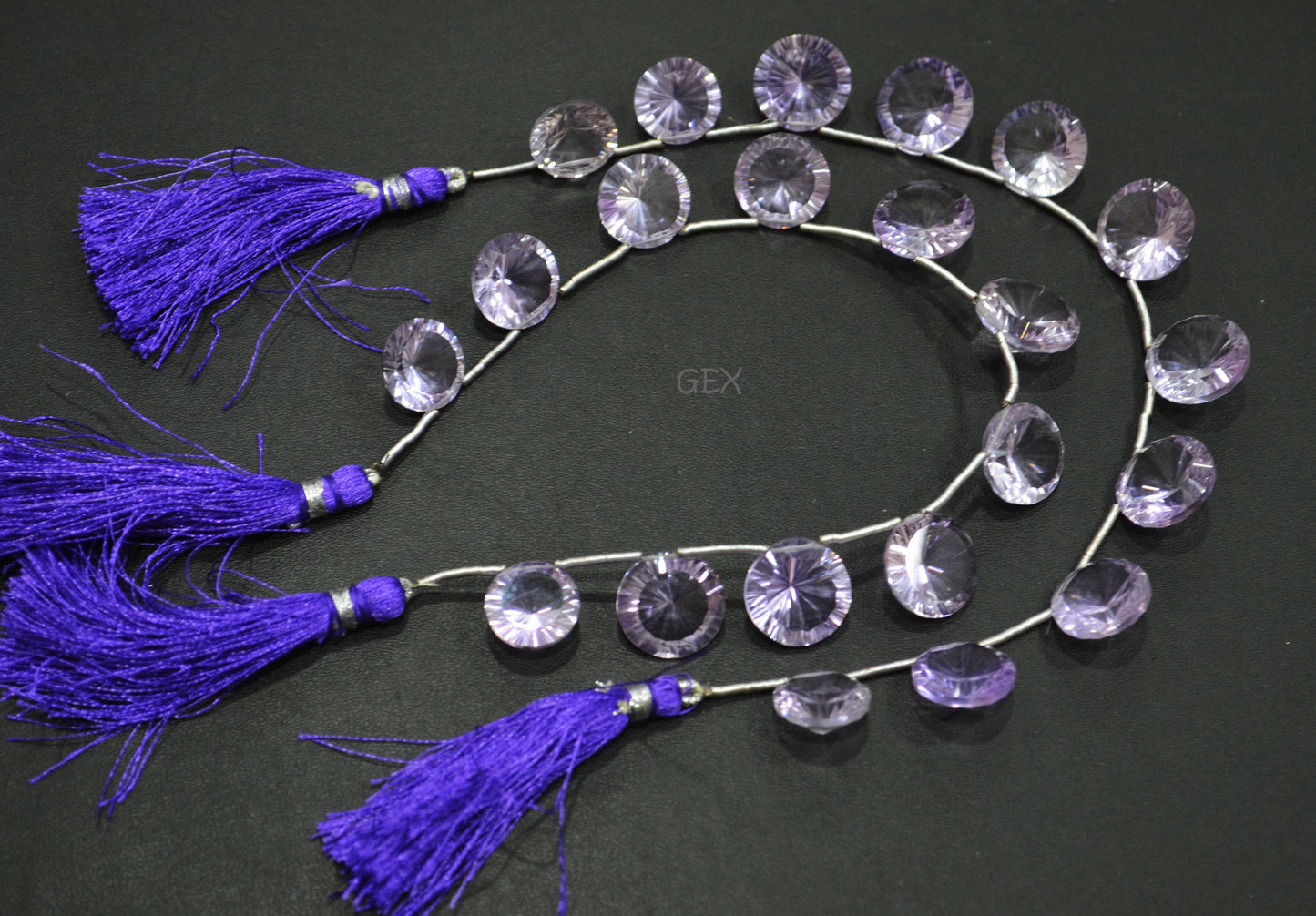 Pink Amethyst Concave Cut Coin Shape Beads , 14 - 16.50 mm , 8.50 Inches , BL-2731