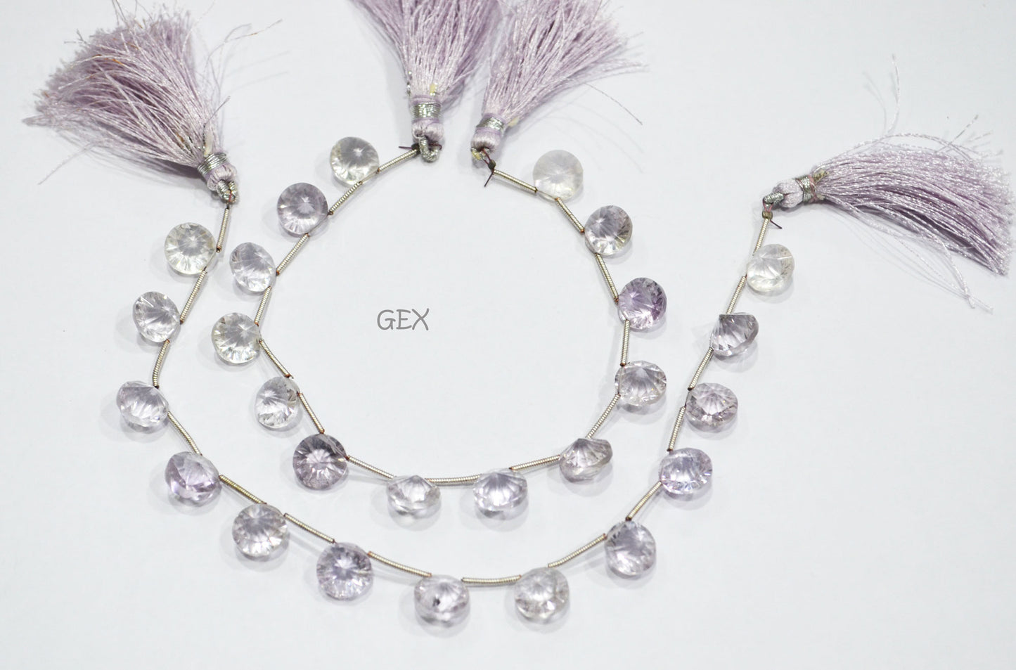 Pink Amethyst Concave Cut Coin Shape Beads , 10 mm , 8 Inches , BL-2733