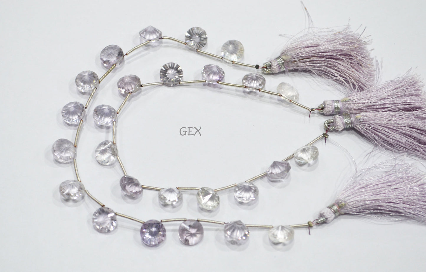 Pink Amethyst Concave Cut Coin Shape Beads , 10 mm , 8 Inches , BL-2733