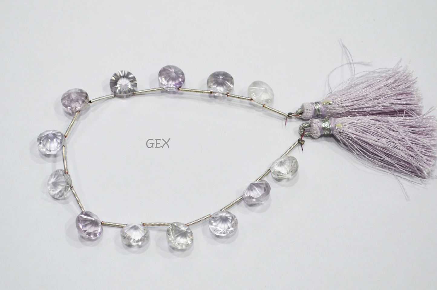 Pink Amethyst Concave Cut Coin Shape Beads , 10 mm , 8 Inches , BL-2733