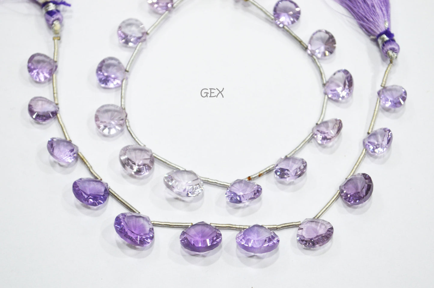 Pink Amethyst Concave Cut Heart Shape Beads , 9x9 - 13.50x13.50 mm , 7 Inches , BL-2736